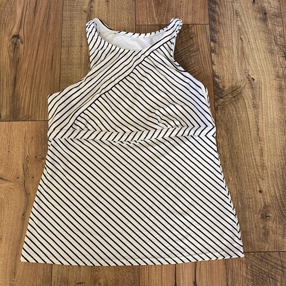 Athleta Striped Tankini Top Size L